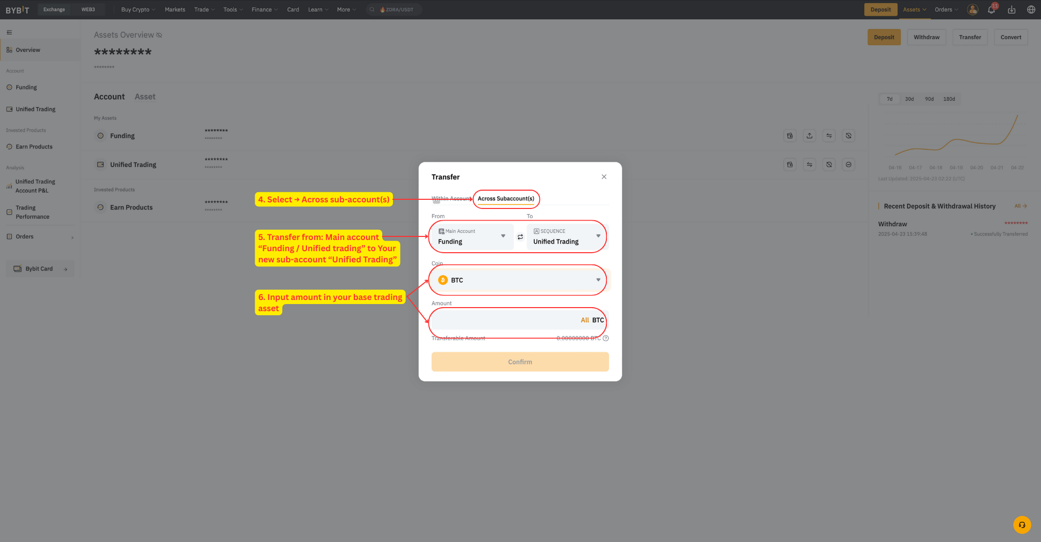Bybit transfer confirmation