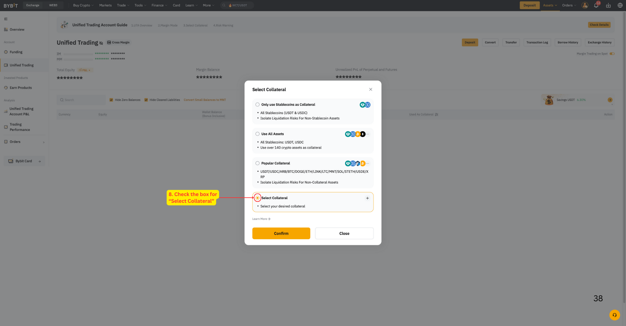 Select Collateral option